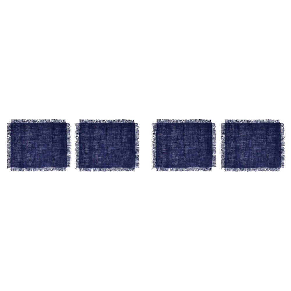 4pc Mikasa Rectangular 45 x 35cm Jute Dining Table Placemats Navy