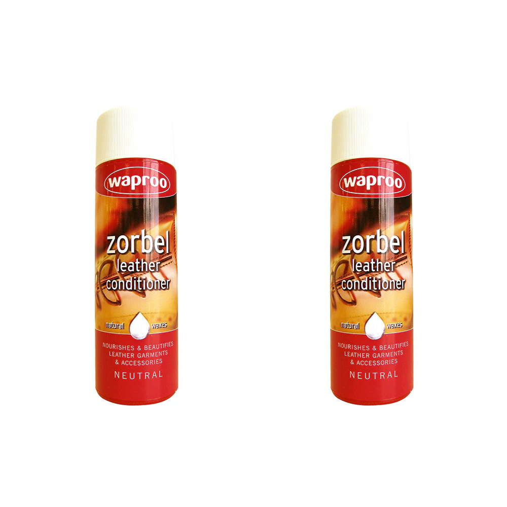 2PK Waproo Zorbel Leather Shoe/Boot Polish/Cleaner & Conditioner 125ml Bottle