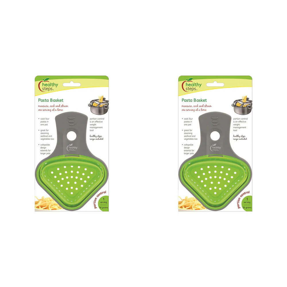 2x Jokari Healthy Steps 17cm Pasta Basket Food Strainer/Sifter Utensil GRN