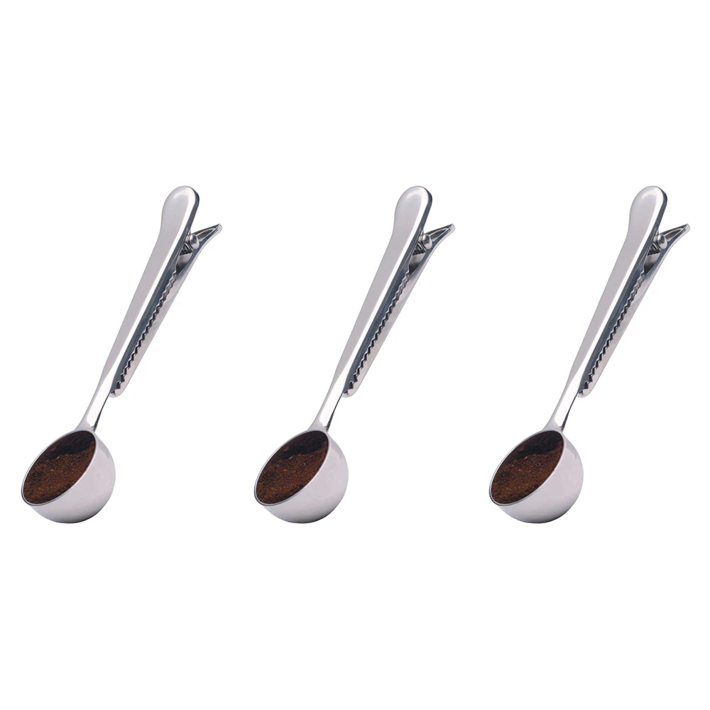 3x La Cafetiere 18cm/20g Stainless Steel Coffee Measuring Spoon w/Clip Scoop SLV