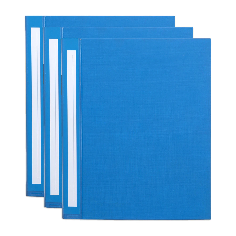 3x Marbig Deluxe PE 4 D-Ring 25mm A4 Binder Paper/Stationery File Organiser Blue