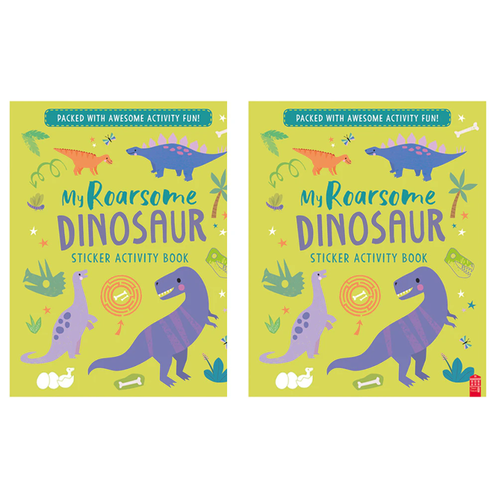 2x Sticker & Activity Roarsome Dinosaur Kids/Children Learning Colouring Book