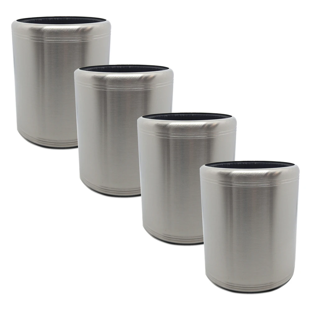 4PK Stainless Steel Stubby Holder Portable Camping Outdoors Party Drink Cooler