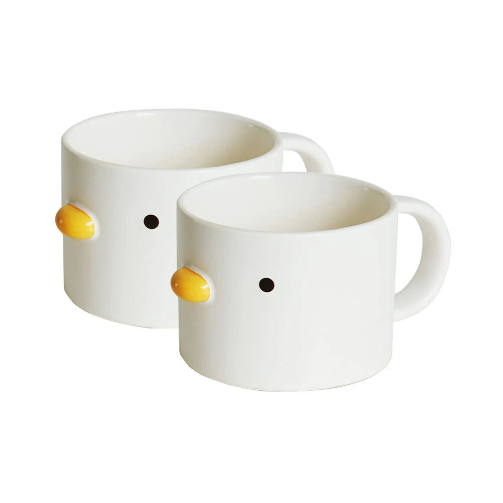 2x Purroom 8cm/200ml Ceramic Coffee/Tea Cup Drinking Mug Drinkware Chick White