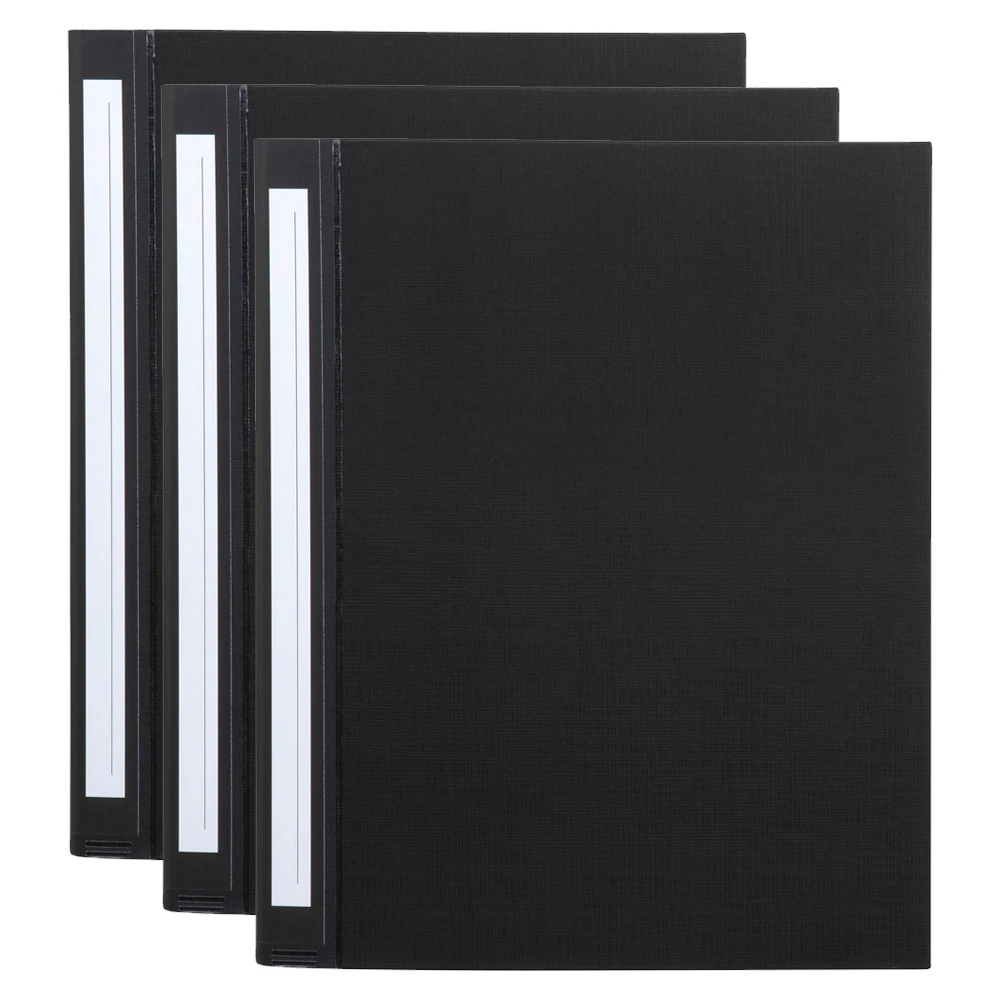 3x Marbig Deluxe PE 3 D-Ring 25mm A4 Binder File Document Organiser Holder Black