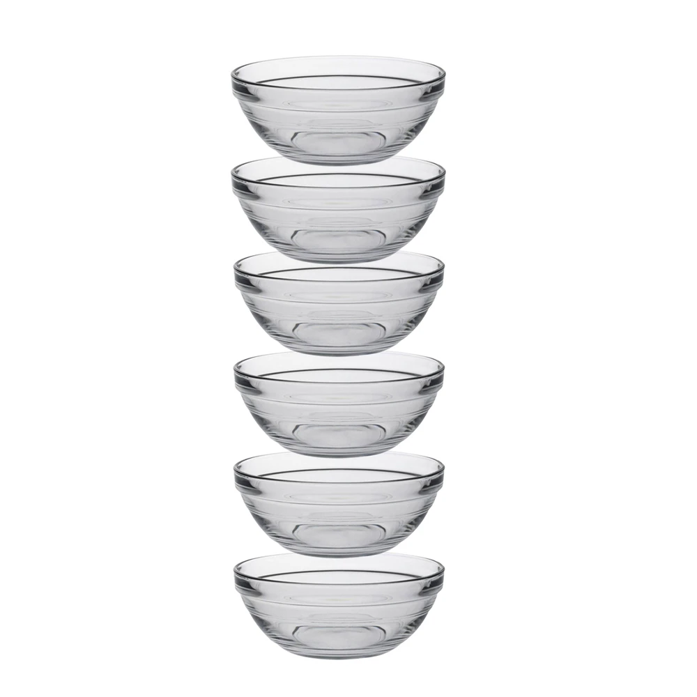 4x Duralex Lys 12cm/310ml Stackable Glass Dish Bowl Round Serving Tableware CLR