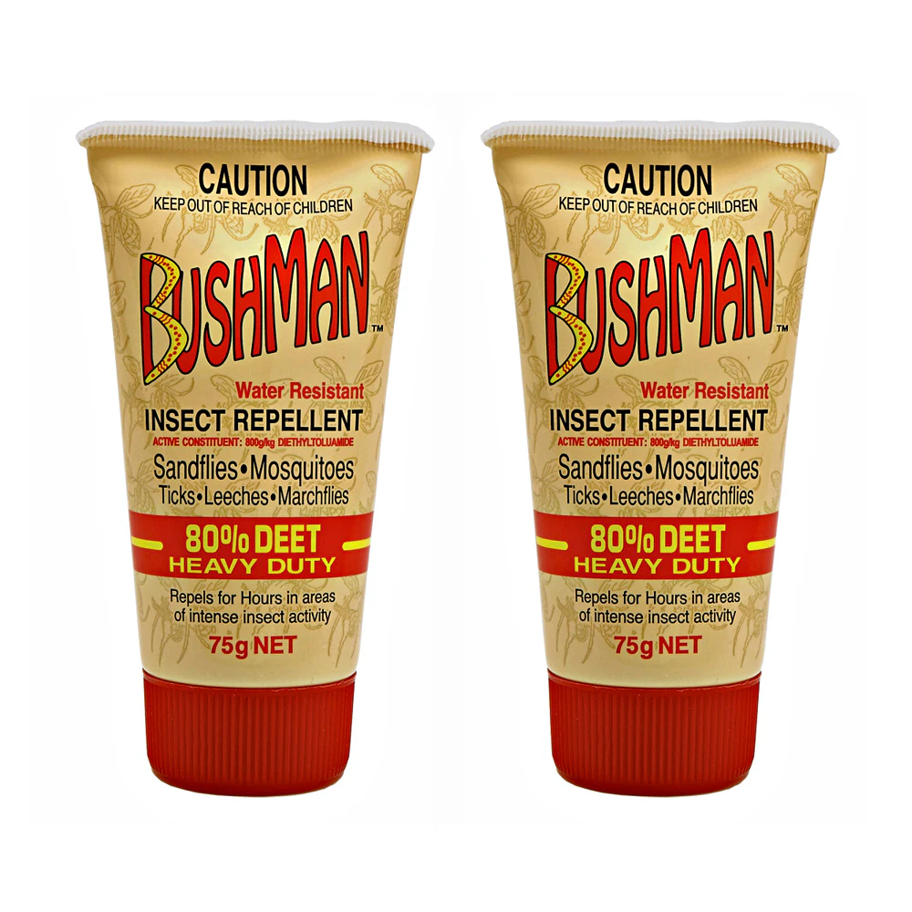 2x Bushman Ultra 75g Mosquitoes/Insect Repellent Gel Water Resistant Heavy-Duty