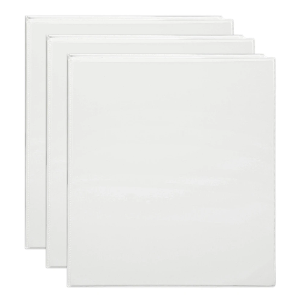 3x Marbig PP Clearview 3 D-Ring 65mm A4 Insert Binder File Paper Organiser White