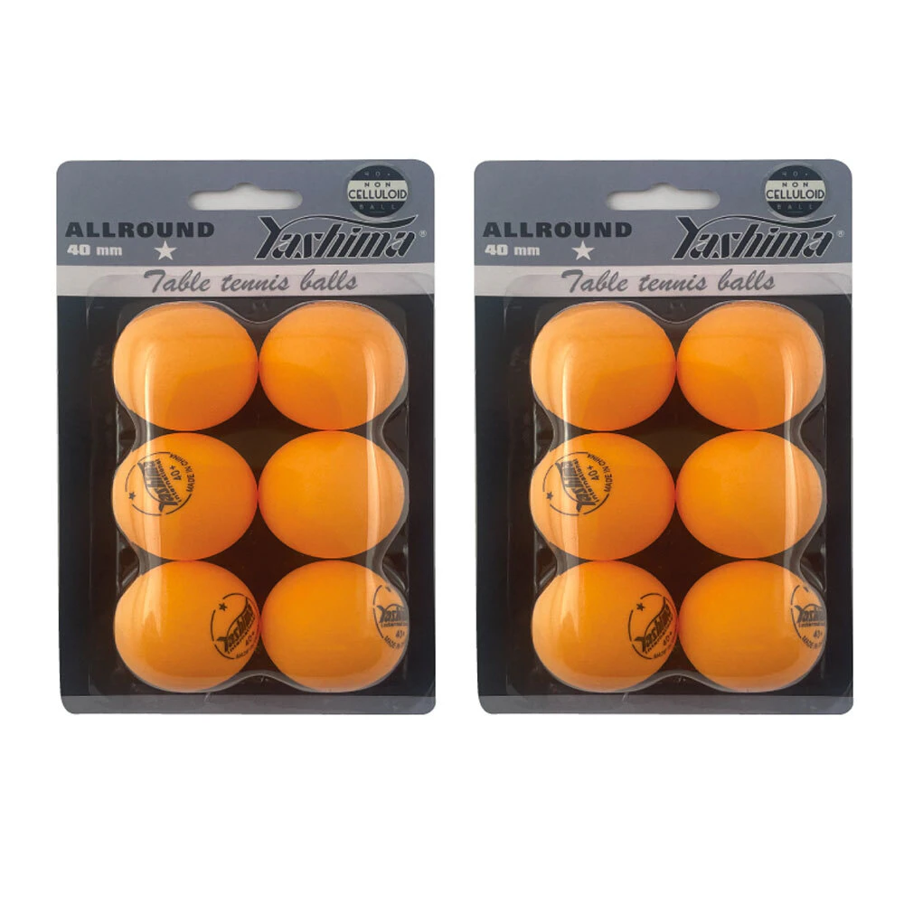 2x Yashima 1 Star Non-Celuloid Recreational Use Table Tennis Balls - Orange