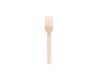 5x 18pc Eco Basics 16.5cm Biodegradable Birchwood Fork Disposable Cutlery Brown