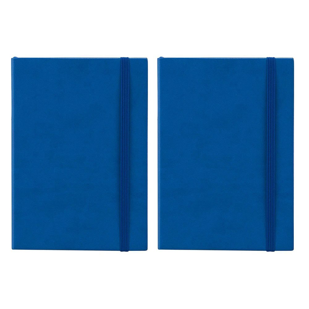 2x Scripto Premium A5 Flexi Home Office Meeting Writing Journal Blue/Lined Paper