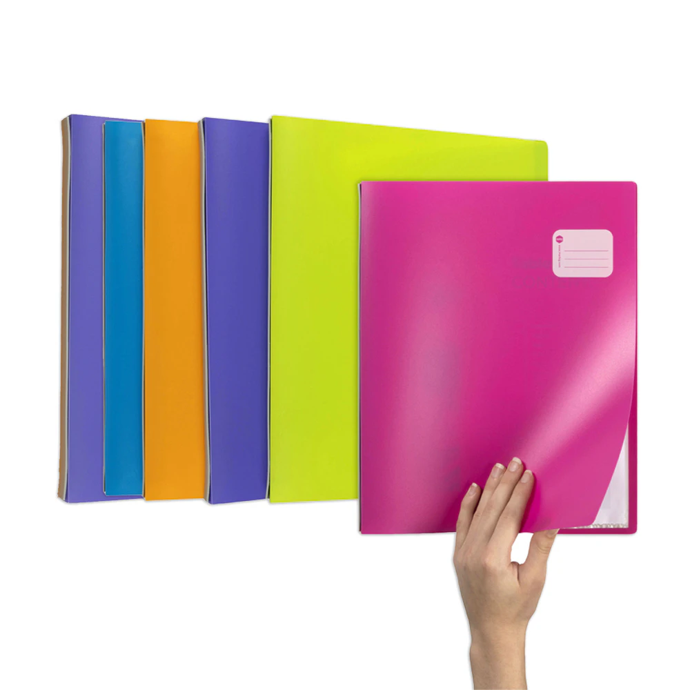 6x Marbig Refillable A4 Display Book Document/Paper Folder w/ 20 Pockets Assort