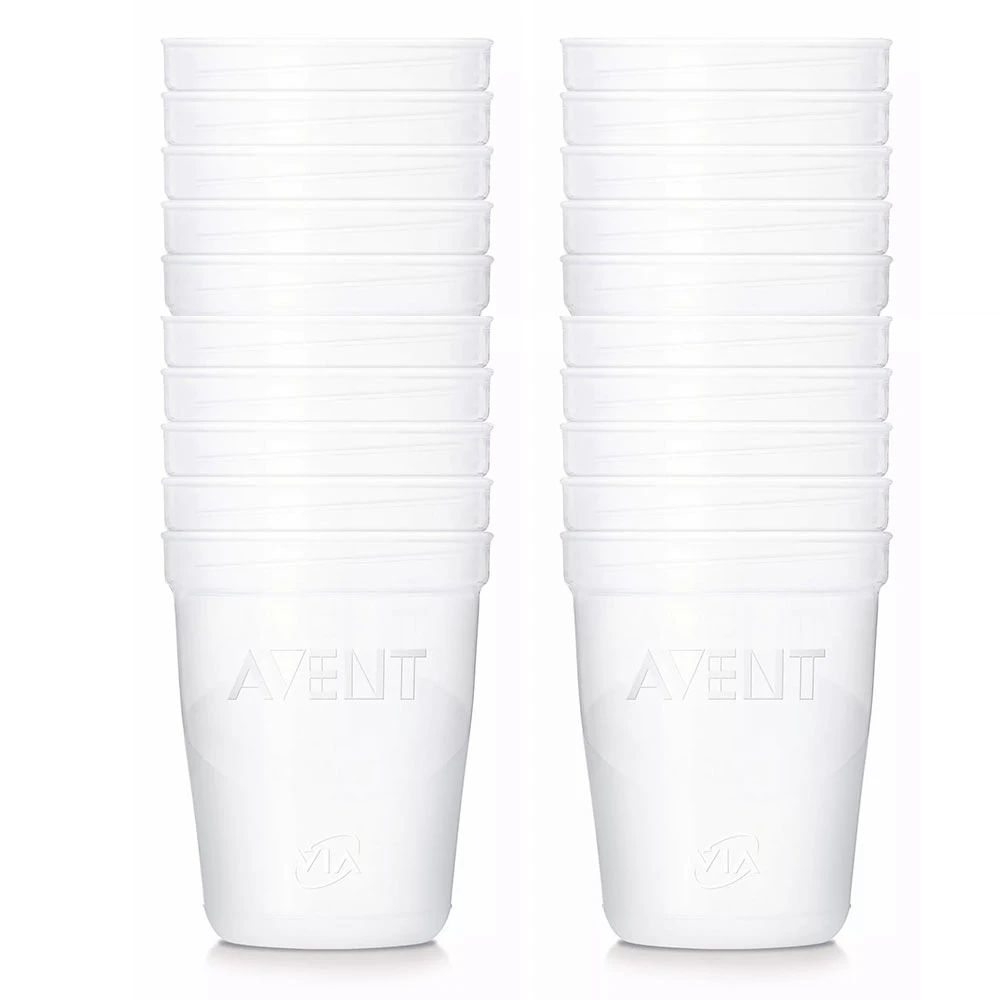 2x 10pc Philips Avent Via Cups Breastmilk Sterile Storage Container 180ml