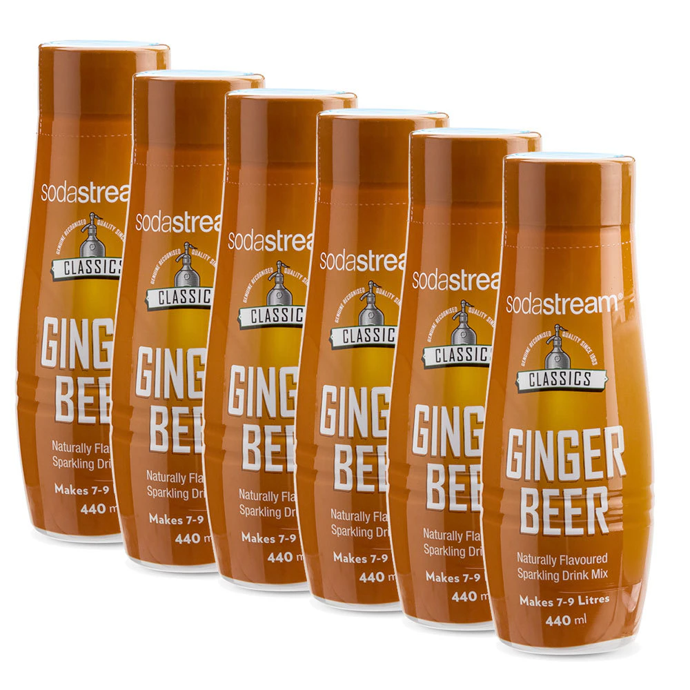 6x SodaStream Classics Ginger Beer 440ml/Sparkling Soda Water Syrup Drink Mix