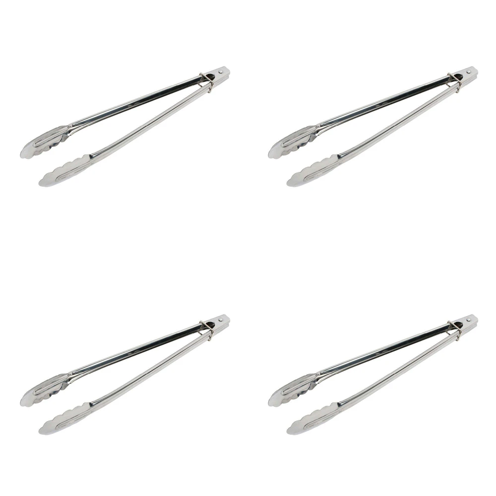 4PK Wiltshire Bar-B Stainless Steel Barbeque Turner Clamping Food Tongs 35cm