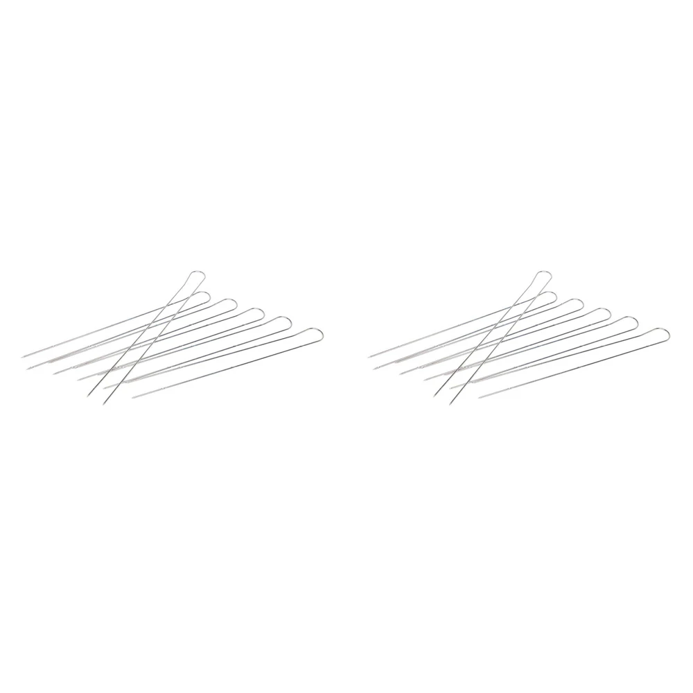 2 x 6pc Wiltshire Reusable Stainless Steel Double Barbeque Skewers Sticks 33cm