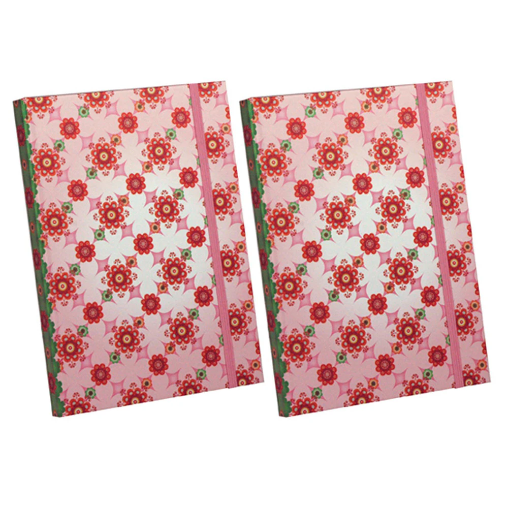 2x Scripto Premium Stylish Home Office Meeting Writing Journal A5 Floral Tiles