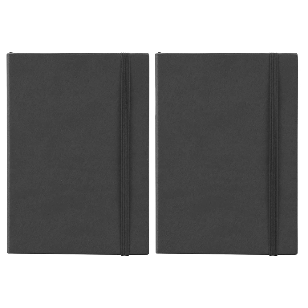 2x Scripto Premium A5 Flexi Home Office Writing Journal Black/Lined Paper