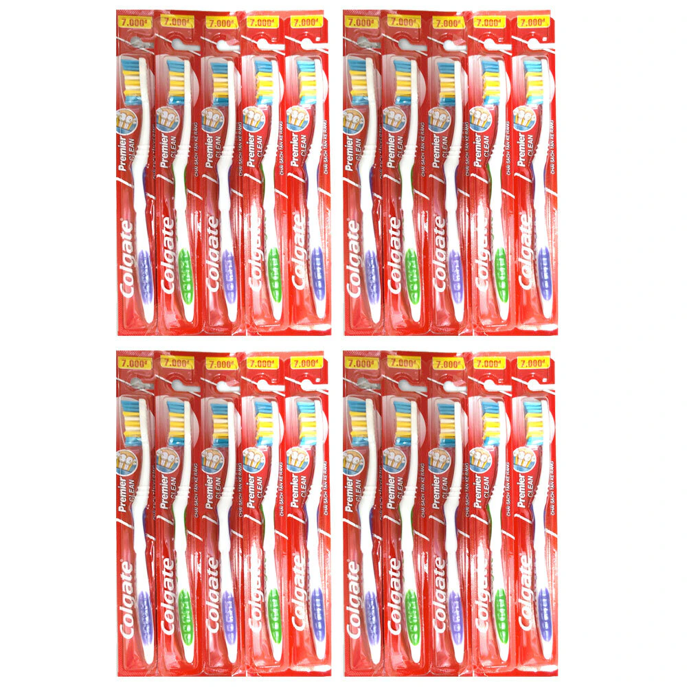 4x 5PK Colgate Premier Clean Standard Adult Toothbrush Dental Oral Teeth Care