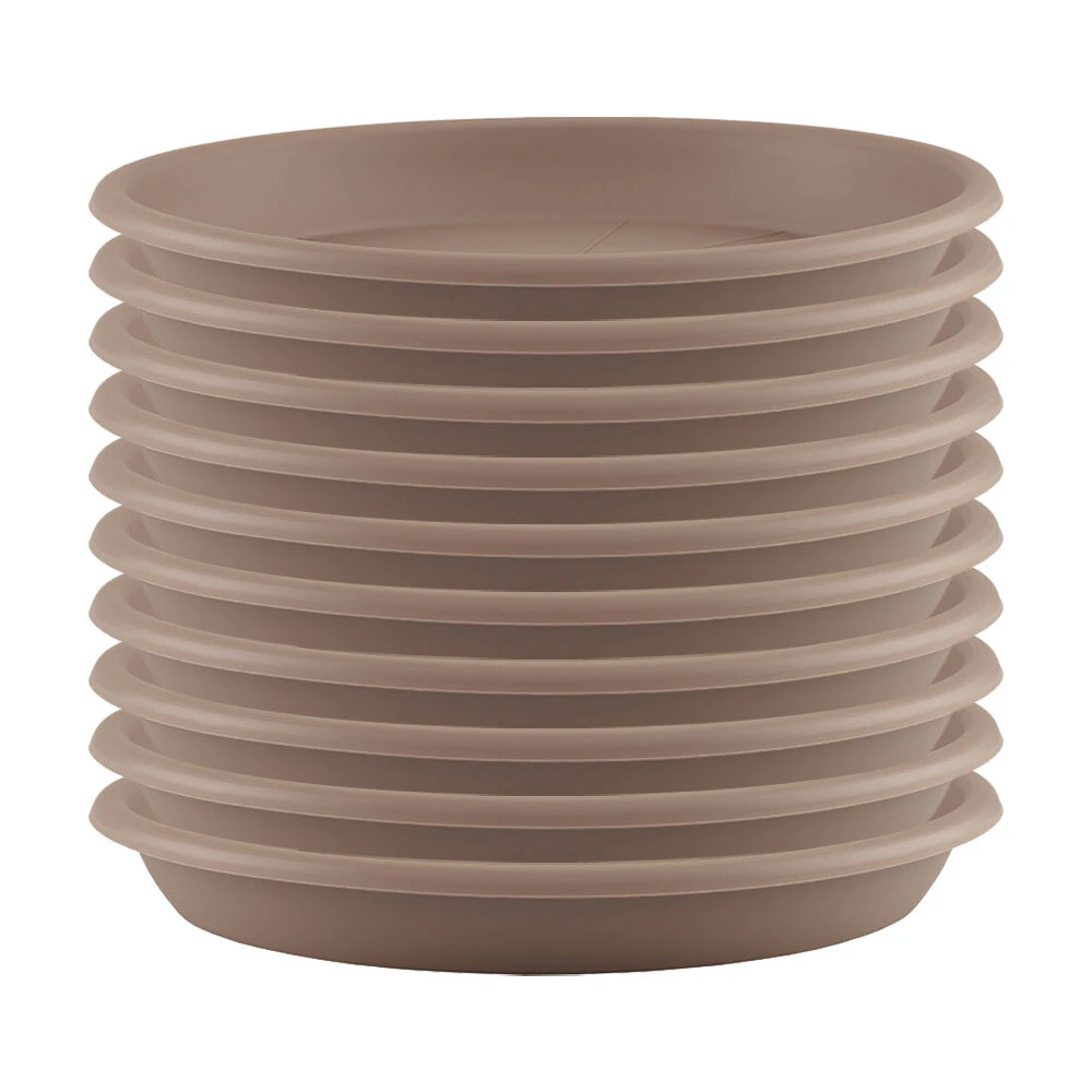 10x Artevasi Round Plastic Indoor/Outdoor Garden Saucer For Pot 18x2.8cm Taupe