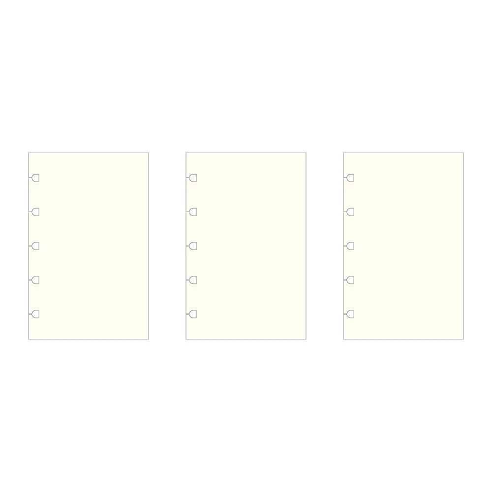 3x 32pc Filofax Pocket Notebook Paper Refill Office/School Stationery Plain WHT