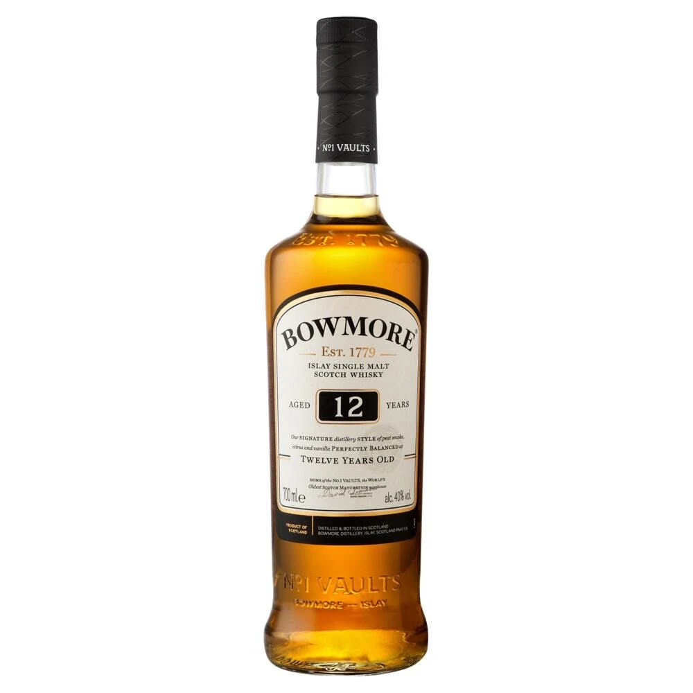 Bowmore Islay Single Malt Scotch Whisky 12 Year Old 700mL Bottle