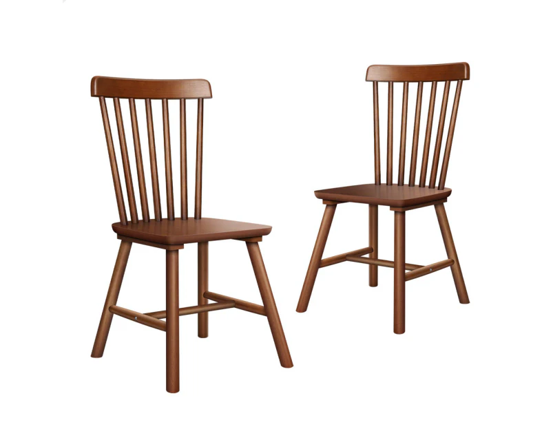 ALFORDSON 2x Dining Chairs Kitchen Lounge Cafe Retro Walnut Modern Seat Dark Oak