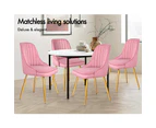 ALFORDSON 2x Dining Chairs Kitchen Accent Lounge Padded Tufted Seat Velvet Pink