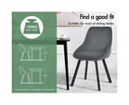 ALFORDSON 2x Dining Chairs Accent Kitchen Swivel Lounge Padded Seat Velvet Grey