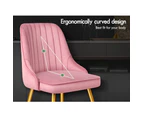 ALFORDSON 2x Dining Chairs Kitchen Accent Lounge Padded Tufted Seat Velvet Pink