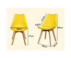 ALFORDSON 4x Dining Chairs Retro PU Leather Kitchen Lounge Cafe Wooden Yellow