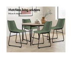 ALFORDSON 2x Dining Chairs Kitchen Lounge Cafe Seat Retro PU Leather Green