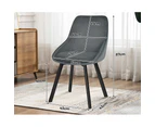 ALFORDSON 2x Dining Chairs Accent Kitchen Swivel Lounge Padded Seat Velvet Grey