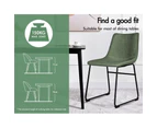 ALFORDSON 2x Dining Chairs Kitchen Lounge Cafe Seat Retro PU Leather Green