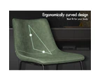 ALFORDSON 2x Dining Chairs Kitchen Lounge Cafe Seat Retro PU Leather Green