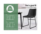 ALFORDSON 2x Dining Chairs Kitchen Lounge Cafe Seat Retro PU Leather Black