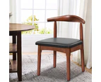 ALFORDSON 1x Dining Chair Kitchen Lounge Cafe Retro Walnut Wood PU Leather Seat