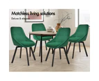 ALFORDSON 2x Dining Chairs Accent Kitchen Swivel Lounge Padded Seat Velvet Green