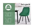 ALFORDSON 2x Dining Chairs Accent Kitchen Swivel Lounge Padded Seat Velvet Green