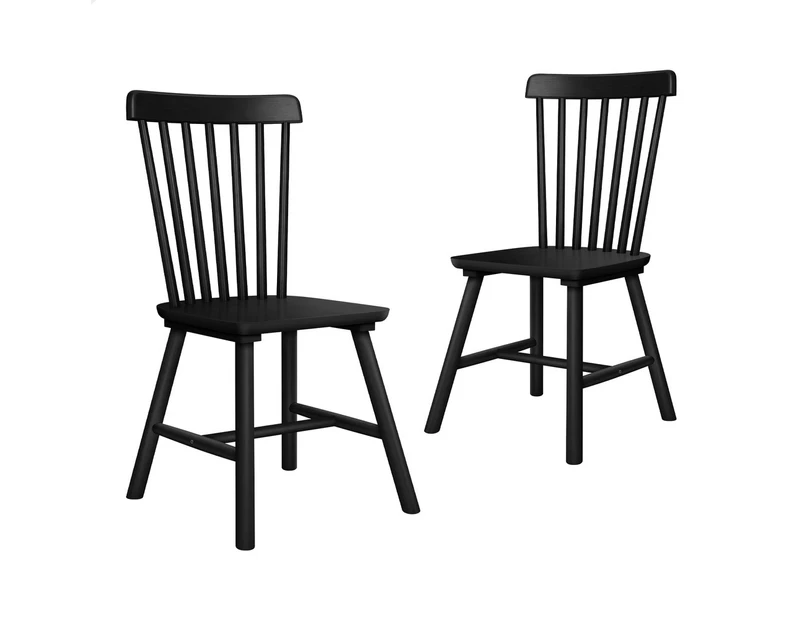 ALFORDSON 2x Dining Chairs Kitchen Lounge Cafe Retro Solid Wood Modern Black