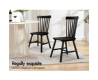 ALFORDSON 2x Dining Chairs Kitchen Lounge Cafe Retro Solid Wood Modern Black