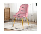 ALFORDSON 2x Dining Chairs Kitchen Accent Lounge Padded Tufted Seat Velvet Pink