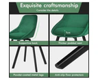 ALFORDSON 2x Dining Chairs Accent Kitchen Swivel Lounge Padded Seat Velvet Green