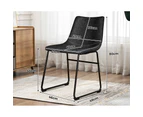 ALFORDSON 2x Dining Chairs Kitchen Lounge Cafe Seat Retro PU Leather Black