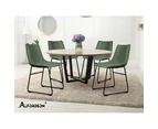 ALFORDSON 2x Dining Chairs Kitchen Lounge Cafe Seat Retro PU Leather Green