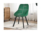 ALFORDSON 2x Dining Chairs Accent Kitchen Swivel Lounge Padded Seat Velvet Green