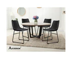 ALFORDSON 2x Dining Chairs Kitchen Lounge Cafe Seat Retro PU Leather Black