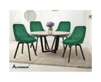 ALFORDSON 2x Dining Chairs Accent Kitchen Swivel Lounge Padded Seat Velvet Green