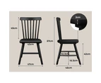 ALFORDSON 2x Dining Chairs Kitchen Lounge Cafe Retro Solid Wood Modern Black