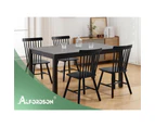 ALFORDSON 2x Dining Chairs Kitchen Lounge Cafe Retro Solid Wood Modern Black